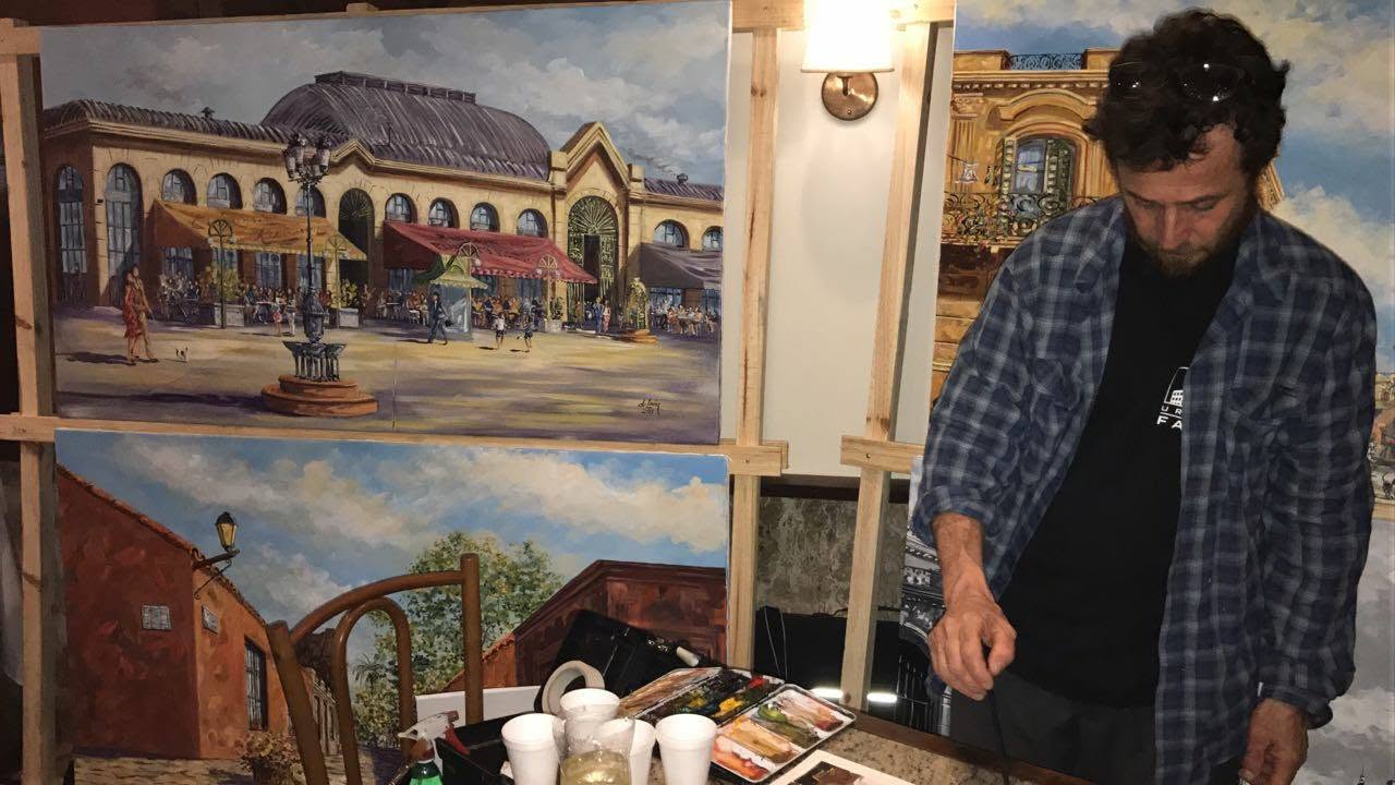 Pintura impressionista em aquarela do Rio de Janeiro